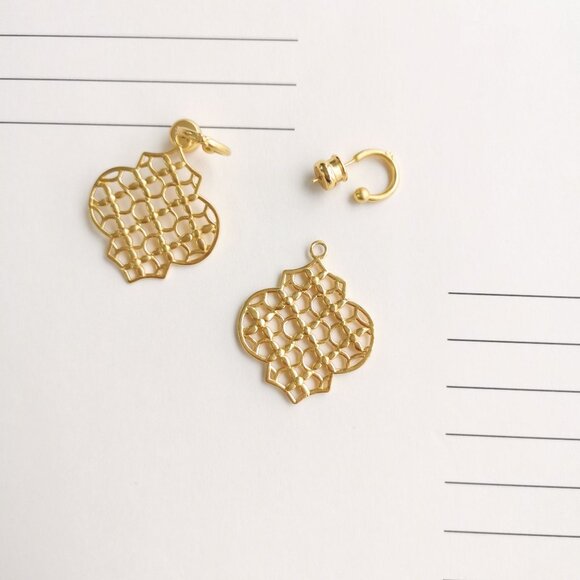 Julie Vos Helene Statement Hoop & Charm Earrings - Picture 2 of 3